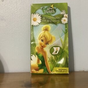 NEW SEALED Disney Fairies - 16 Valentines with 16 Erasers 🧚